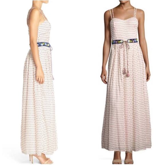French Connection NWT Maxi Dress White Pink Blue Daisy White Cottagecore 4 - Picture 5 of 10
